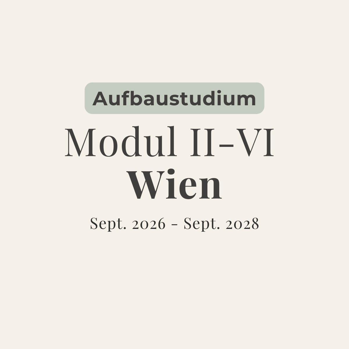 Dreijahres - Training - (Modul II - VI) Wien - Aufbaustudium - zeit - und - raum - Christian Meyer
