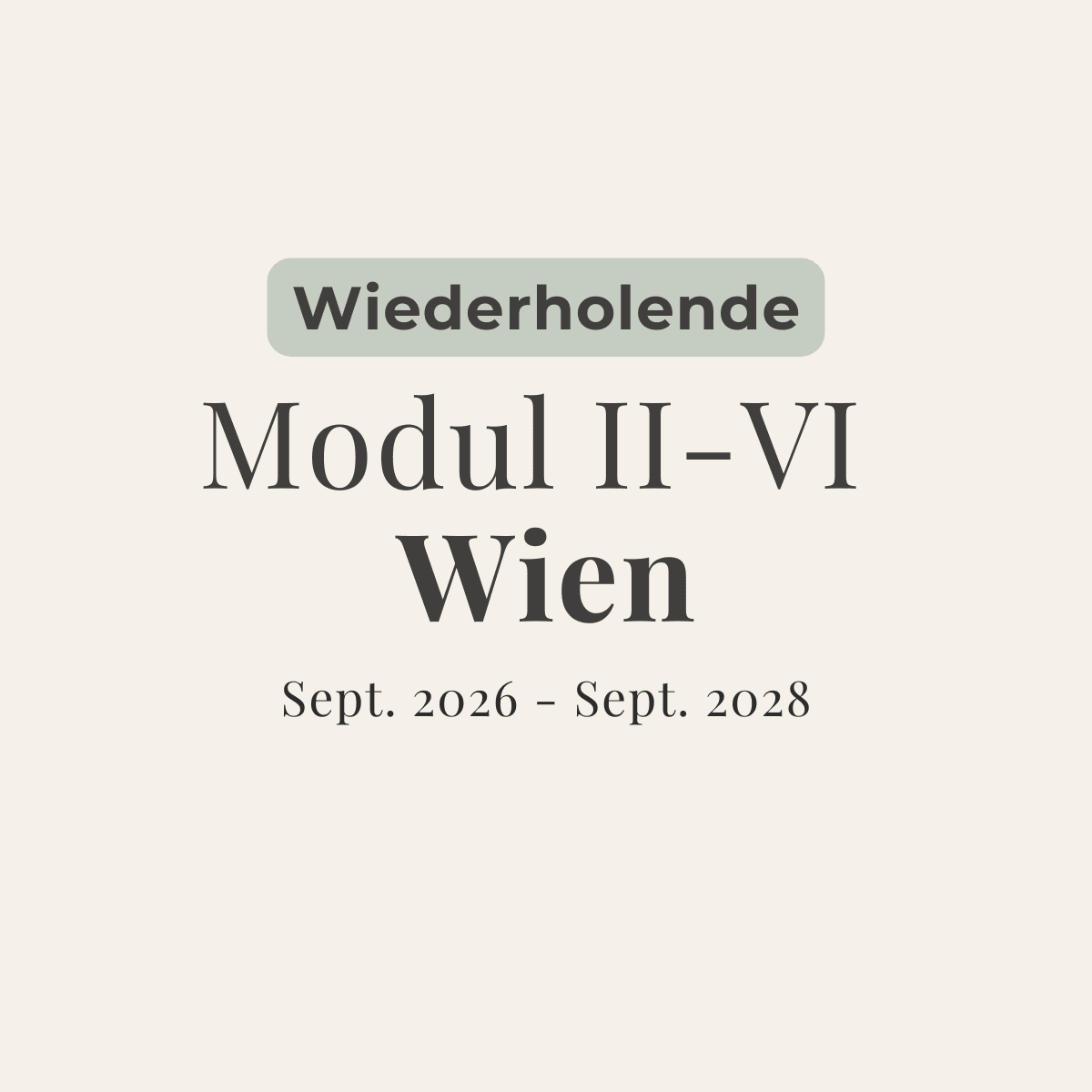 Dreijahres - Training - (Modul II - VI) Wien - Für Wiederholende - zeit - und - raum - Christian Meyer