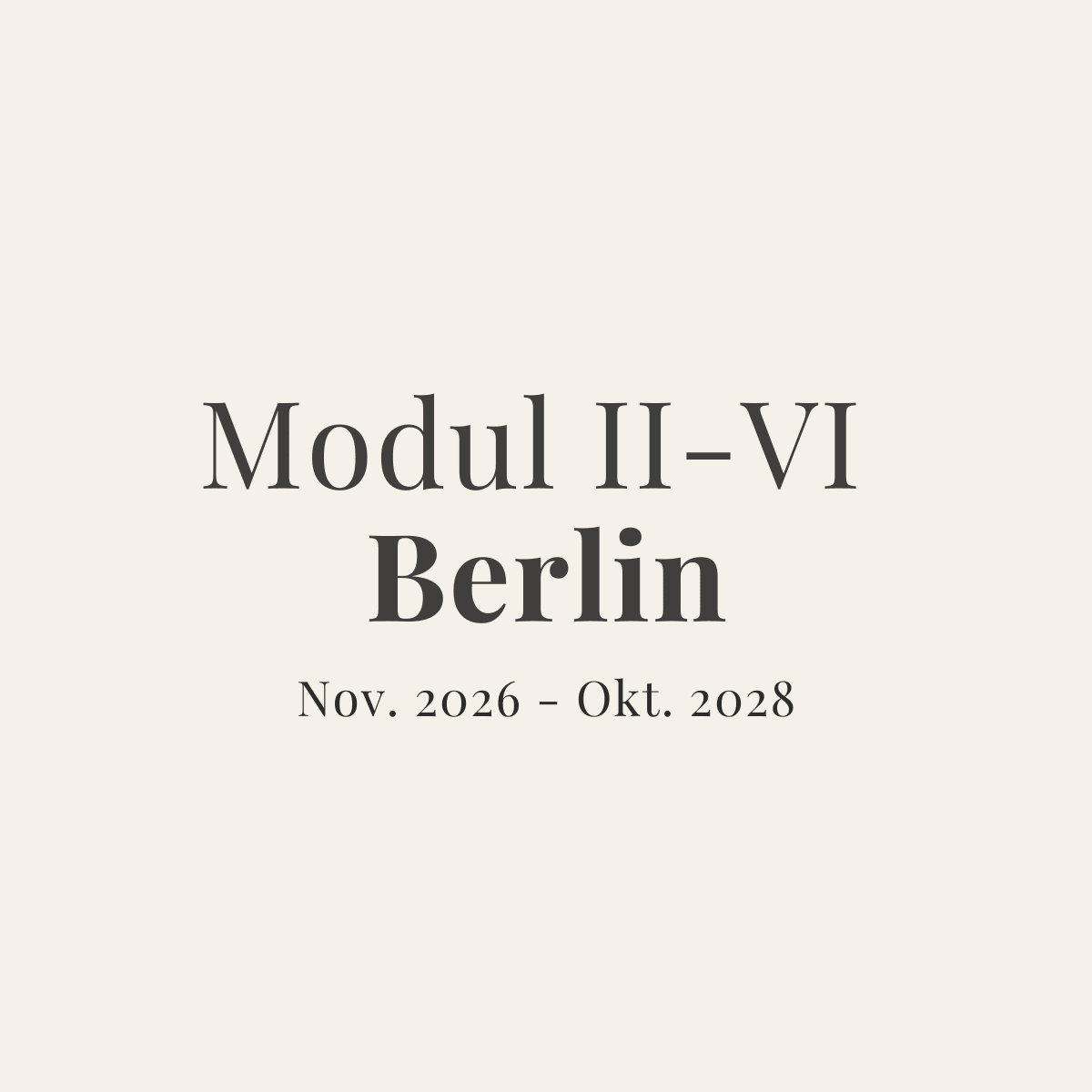 Dreijahres - Training - (Modul II - VI) Berlin - zeit - und - raum - Christian Meyer