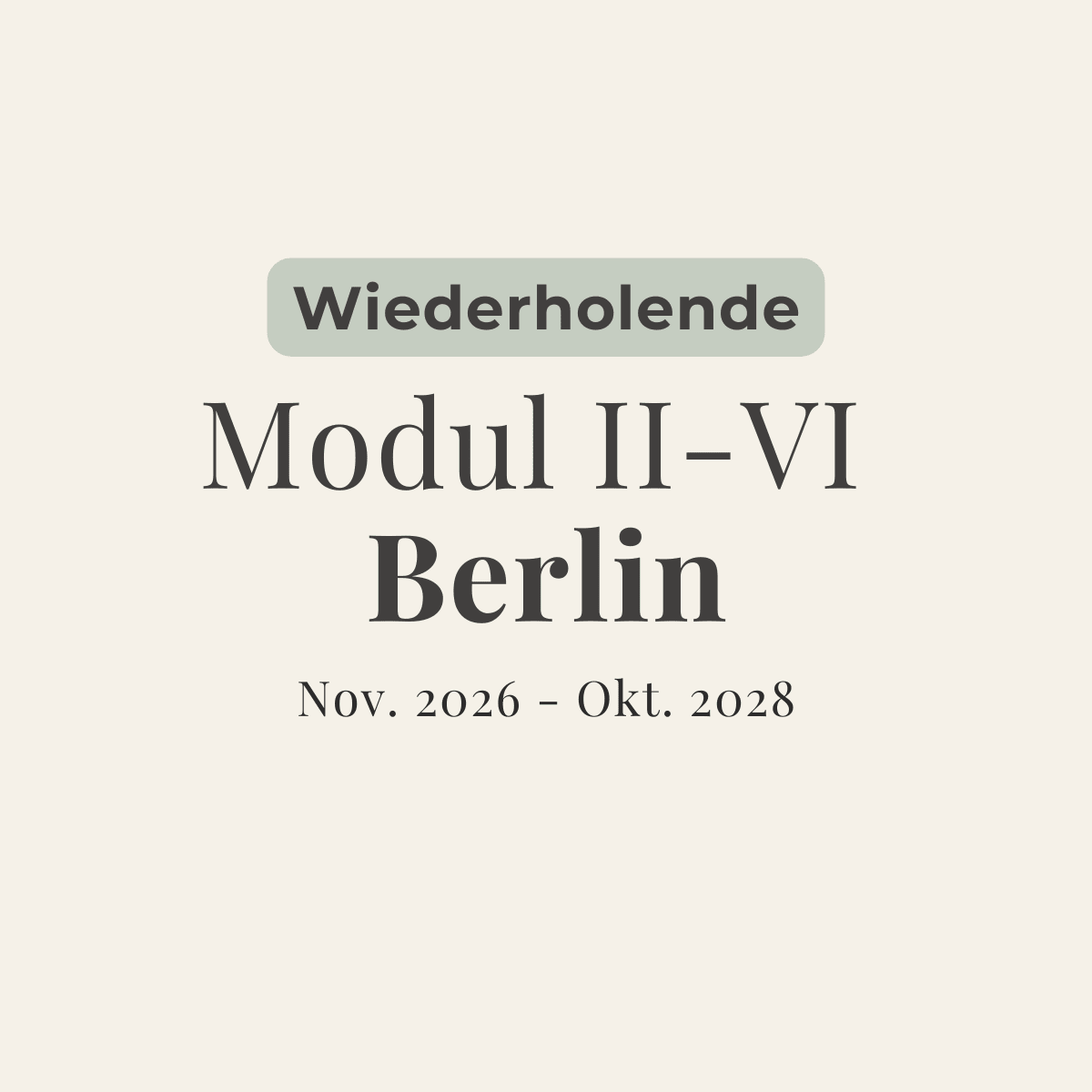 Dreijahres - Training - (Modul II - VI) Berlin - Für Wiederholende - zeit - und - raum - Christian Meyer