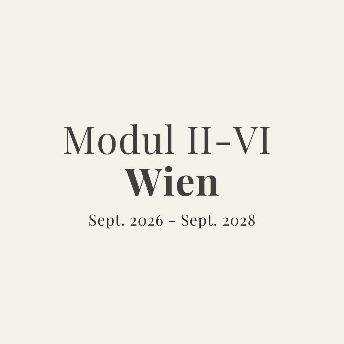 Dreijahres - Training - (Modul II - VI) Wien - zeit - und - raum - Christian Meyer